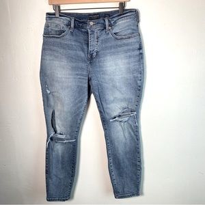Lucky Brand Ankle Hi-Rise Distressed Denim Jeans Size 14/32